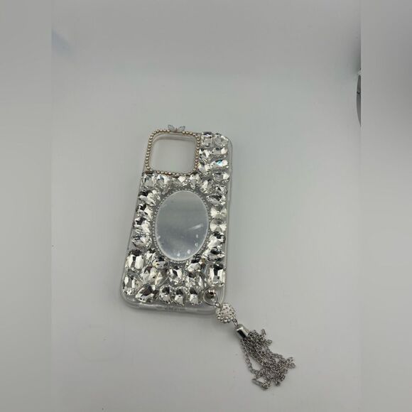 Crystal Glam Mirror Case with Rhinestones for iPhone 16 Pro Max - Picture 5 of 6